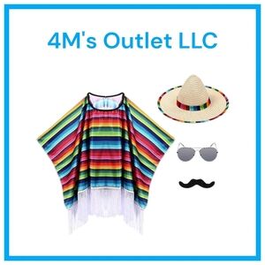 Kids Rainbow Poncho Costume